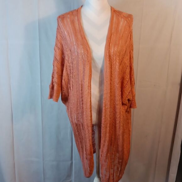 Tulle Crocheted Open Front Cardigan - Picture 1 of 9